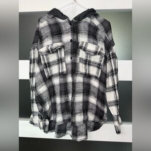 SO Black and White Checkered Casual Shirt